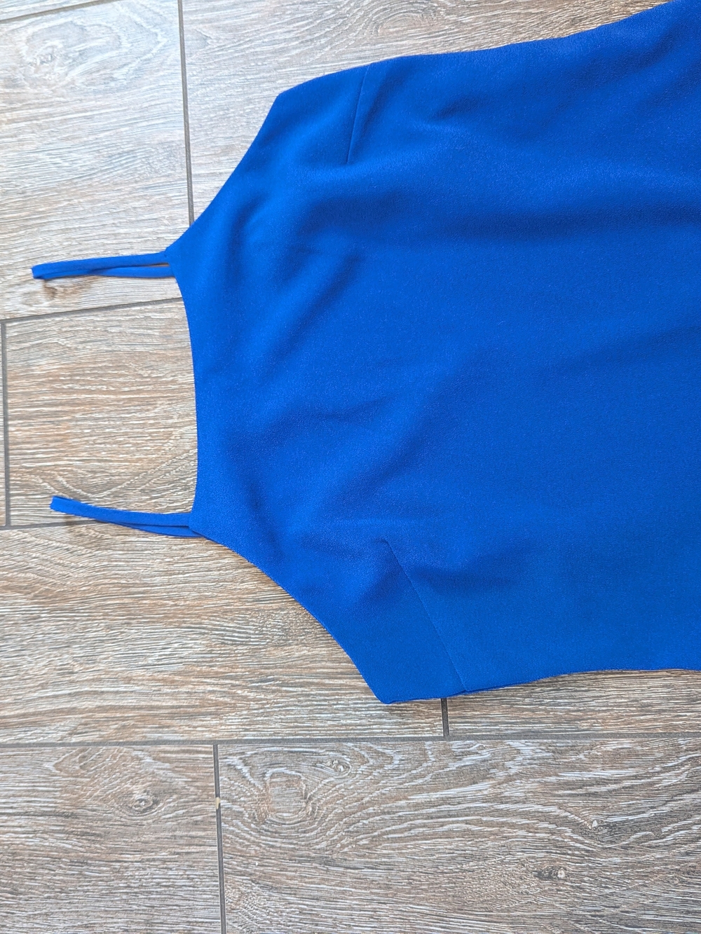 Banana Republic Cobalt Blue Spaghetti-Strap Mini Dress Shift Eyelet Cutout 6P - Picture 3 of 11